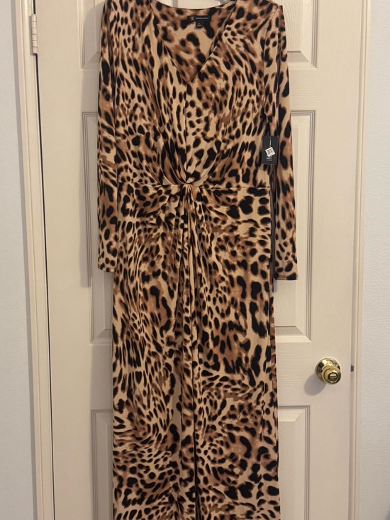 INC International Concepts Dresses & Skirts - Leopard Print Twist-Front Maxi Dress - Brown & Black